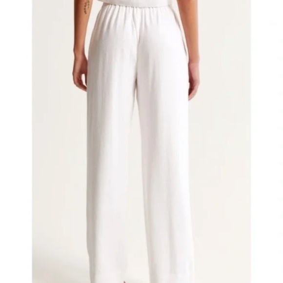 Abercrombie & Fitch Linen-Blend High Rise Pull-On Pants White Size Medium - Picture 4 of 9